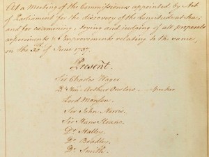 Minutes of the first meeting of Longitude Commissioners, 1737 (C) Cambridge University Library