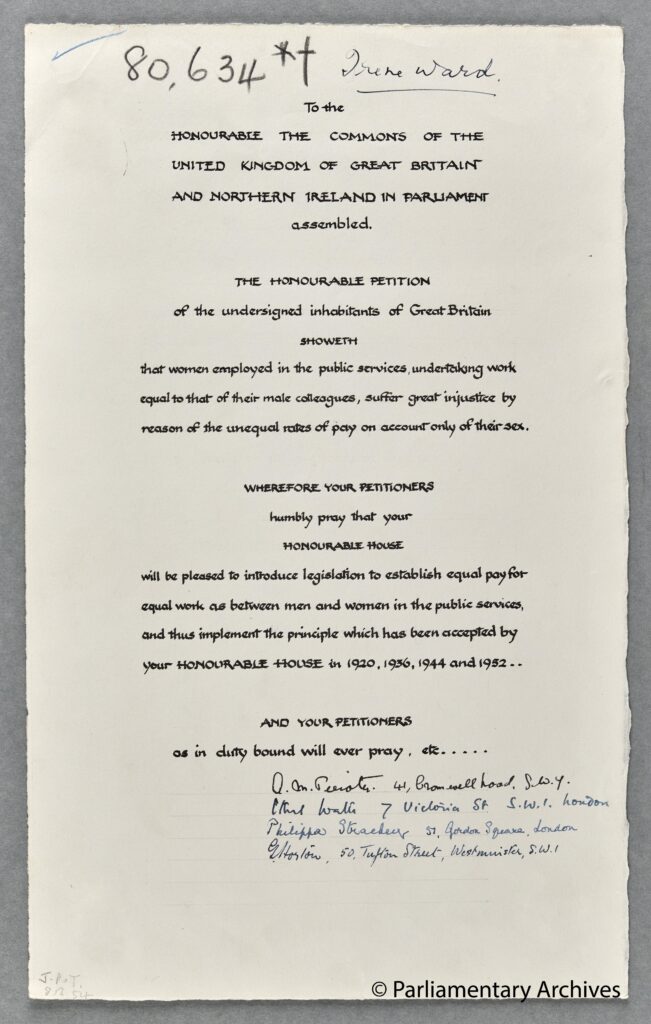 Women, Petitions and Parliament in the Twentieth Century