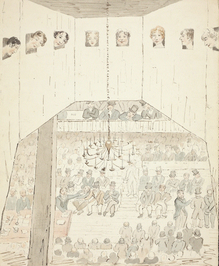 The ladies’ gallery in the temporary House of Commons